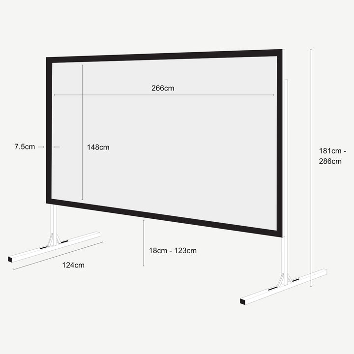 120″ Fast Fold Projector Screen, 16:9, Front & Rear - SimplyForest.com