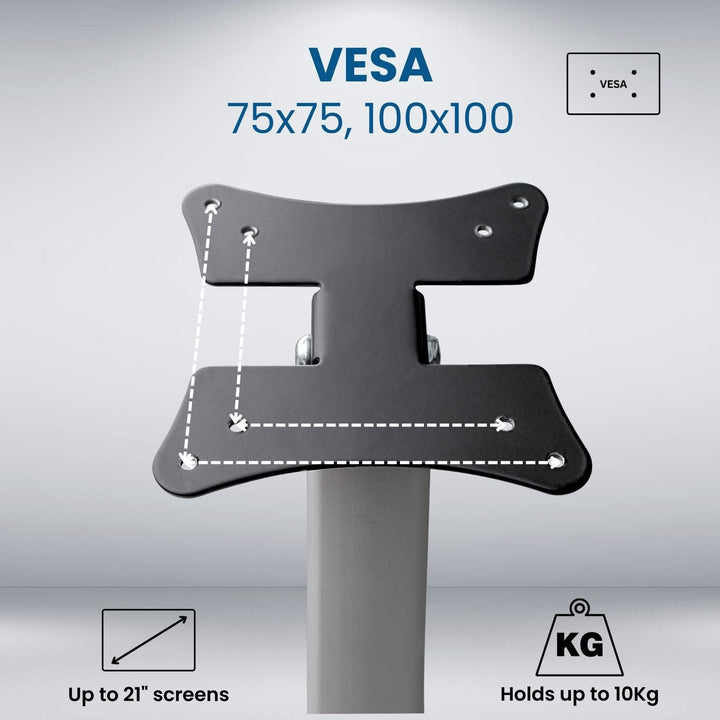 Countertop Kiosk Monitor Stand/Mount, VESA 75x75, 100x100, with Base - Forest-AV.com