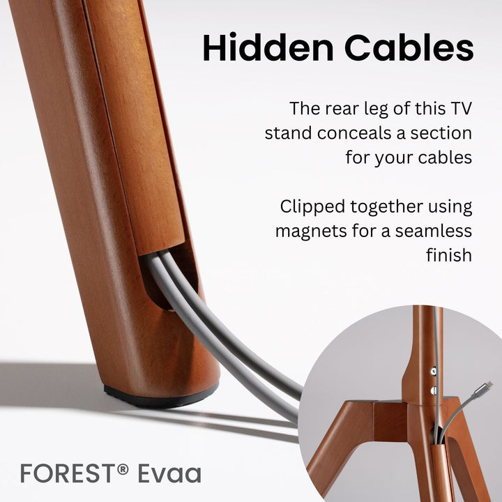 Evaa Easel Tripod Floor TV Stand for 45" to 65" TVs, Black/Walnut - Forest-AV.com