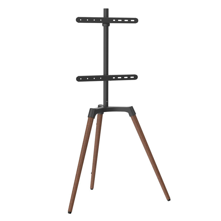 Mayfair Easel TV Floor Stand, 50″ to 65″ TVs, Black/Walnut - Forest-AV.com
