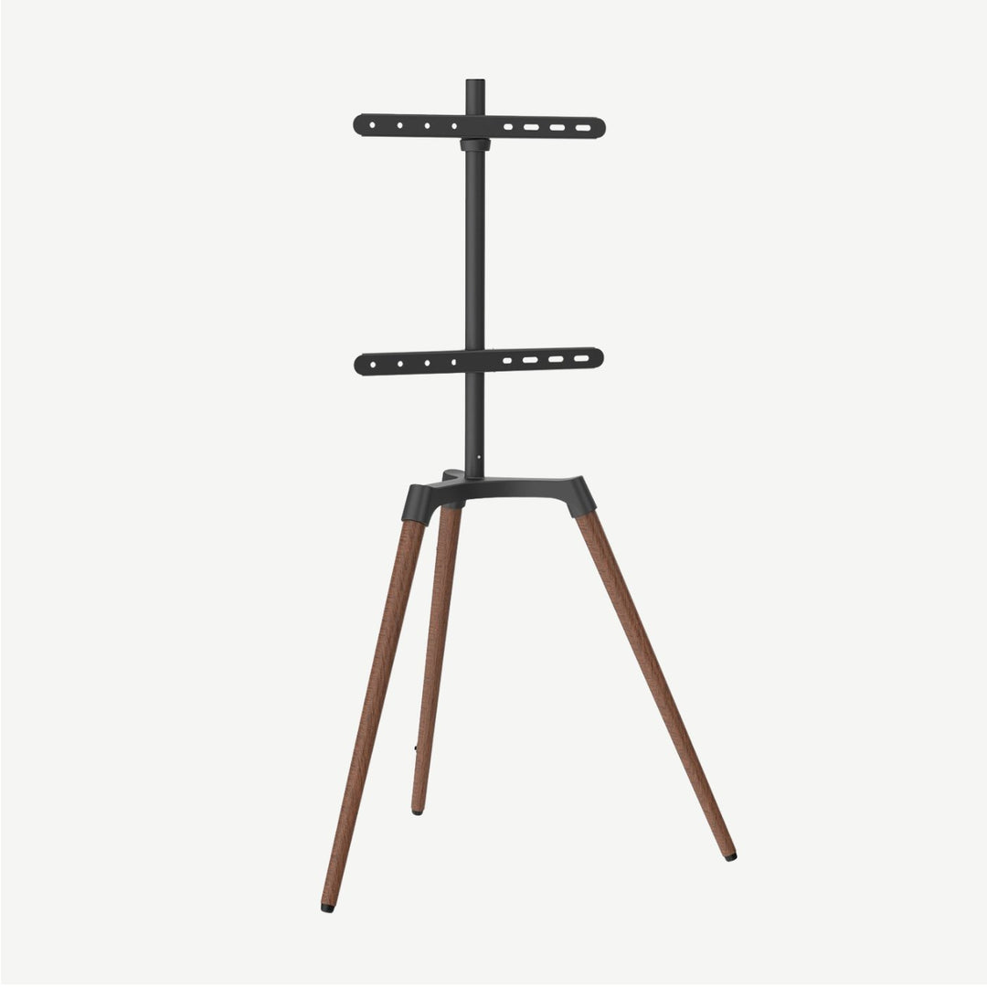 Mayfair Easel TV Floor Stand, 50″ to 65″ TVs, Black/Walnut - Forest-AV.com