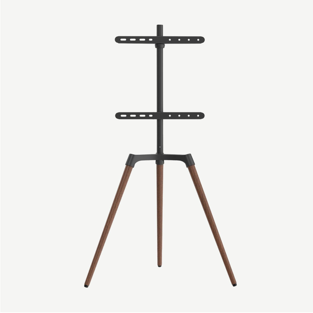 Mayfair Easel TV Floor Stand, 50″ to 65″ TVs, Black/Walnut - Forest-AV.com