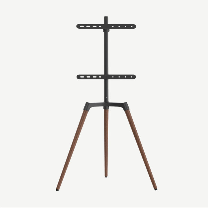 Mayfair Easel TV Floor Stand, 50″ to 65″ TVs, Black/Walnut - Forest-AV.com