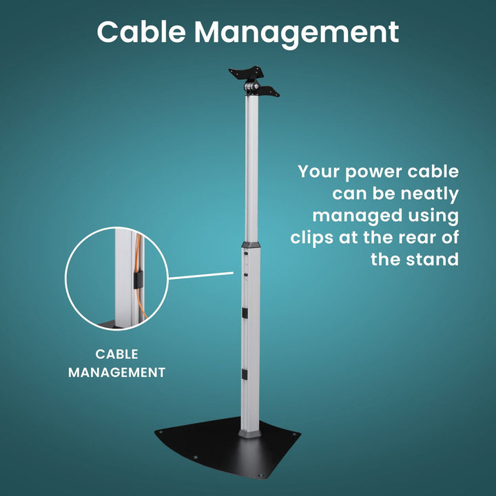 Monitor Floor Stand, Adjustable Height, VESA 75x75, 100x100 - Forest-AV.com