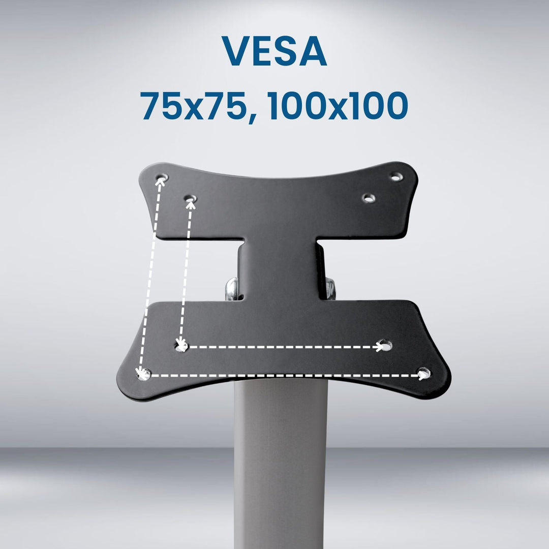 Monitor Floor Stand, Adjustable Height, VESA 75x75, 100x100 - Forest-AV.com