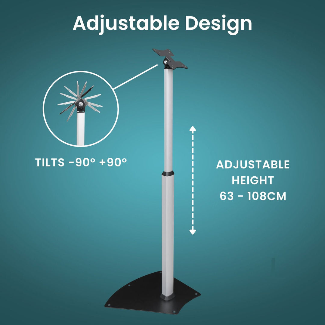 Monitor Floor Stand, Adjustable Height, VESA 75x75, 100x100 - Forest-AV.com