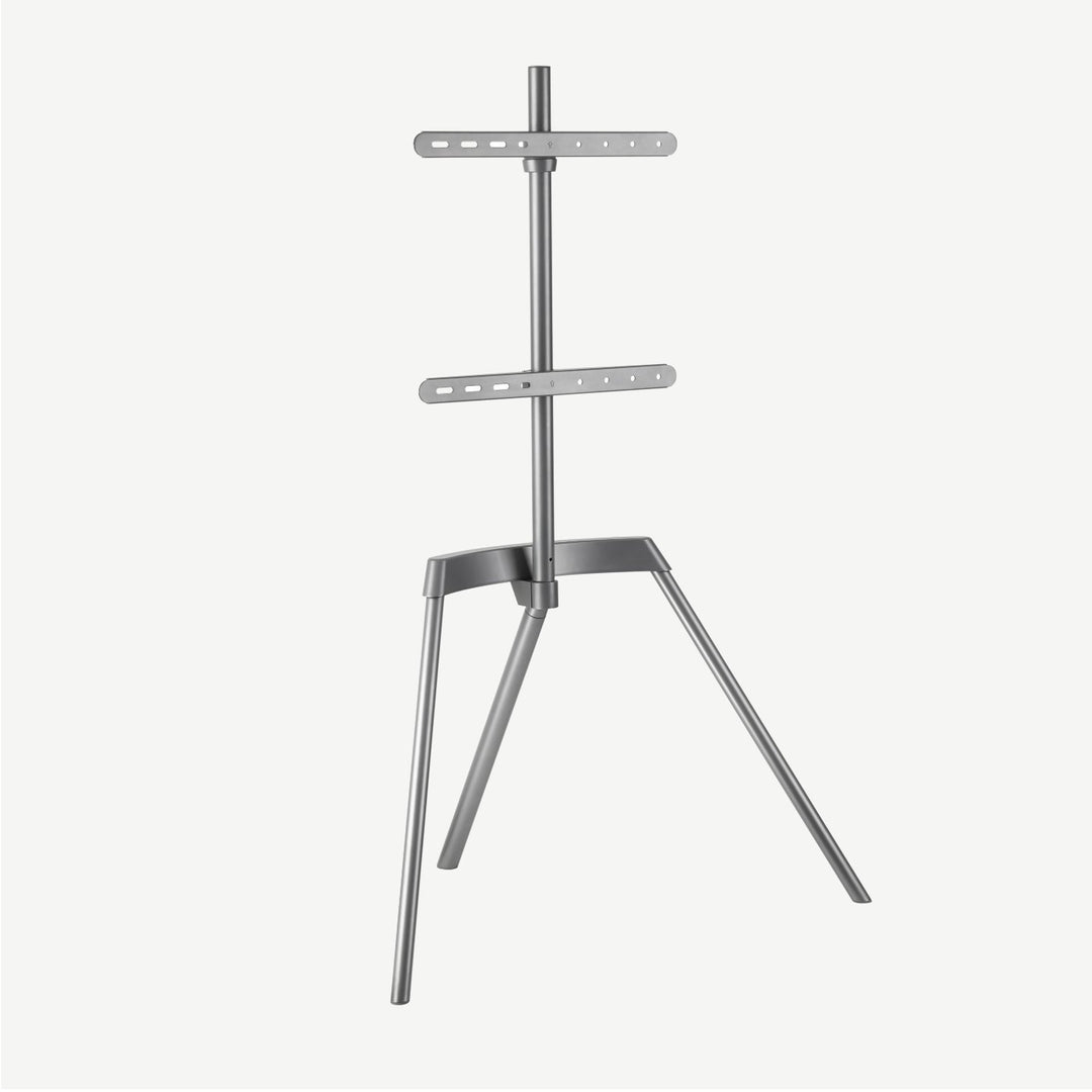 Main view of grey Nova easel tripod TV stand for 43″ to 65″ TVs - SimplyForest.com