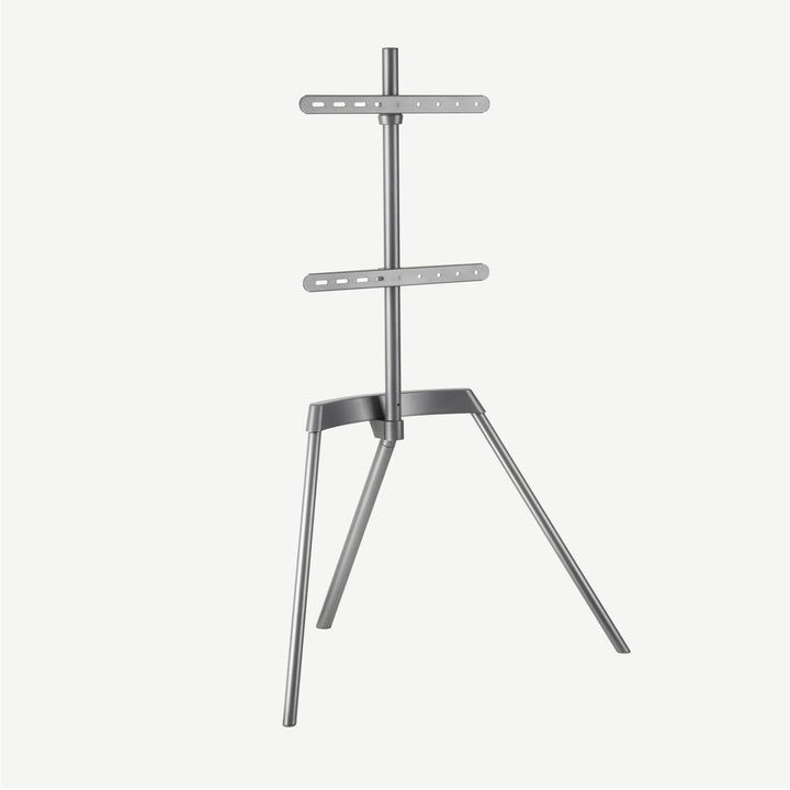 Main view of grey Nova easel tripod TV stand for 43″ to 65″ TVs - SimplyForest.com