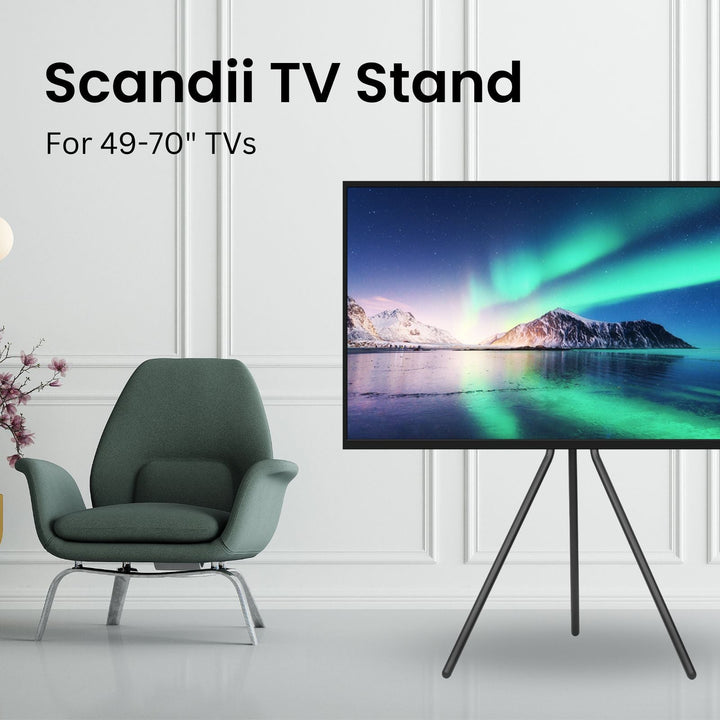 Scandii easel tripod TV stand for 49″ to 70″ TVs - Forest-AV.com