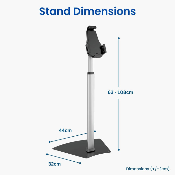 Secure iPad & Tablet Floor Stand, Adjustable Height - Forest-AV.com