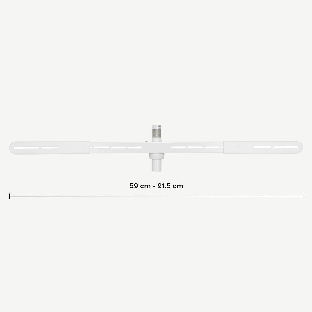 Tech diagram white Soundbar bracket for Mayfair TV stand - SimplyForest.com#colour_white