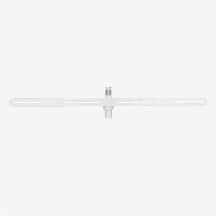 Front view of white Soundbar bracket for Mayfair TV stand - SimplyForest.com#colour_white