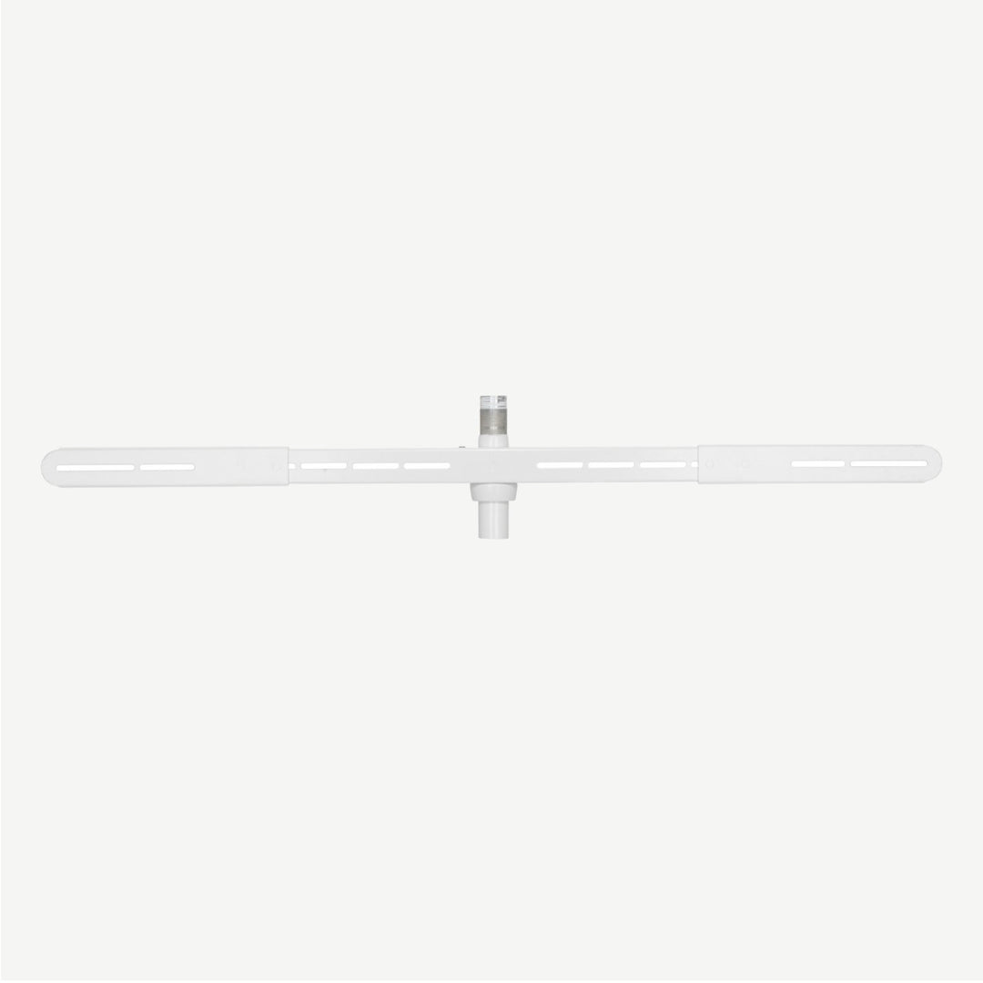 Front view of white Soundbar bracket for Mayfair TV stand - SimplyForest.com#colour_white
