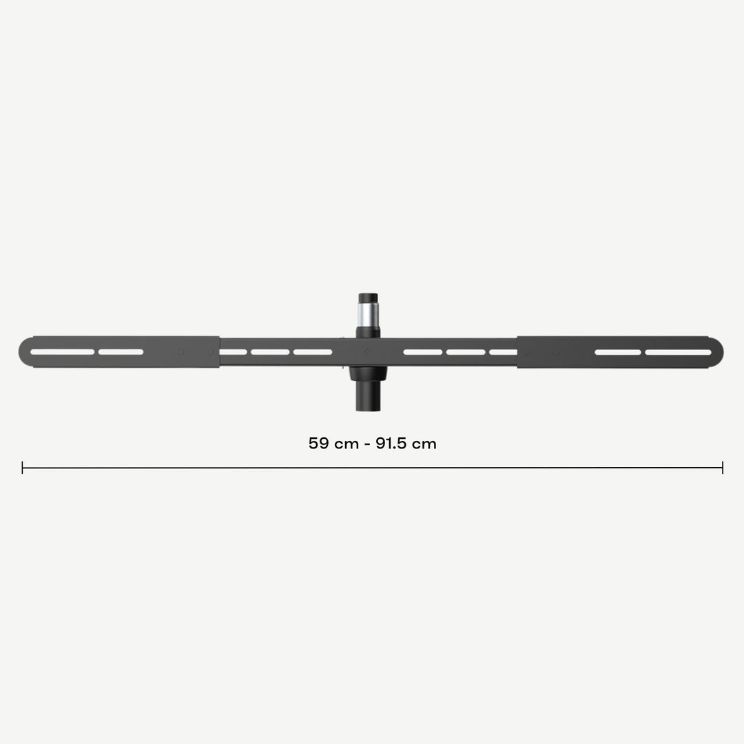 Tech Diagram off black Soundbar bracket for Mayfair TV stand - SimplyForest.com#colour_black