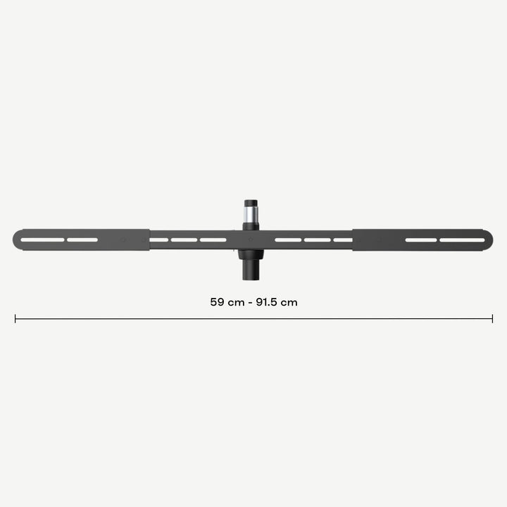Tech Diagram off black Soundbar bracket for Mayfair TV stand - SimplyForest.com#colour_black
