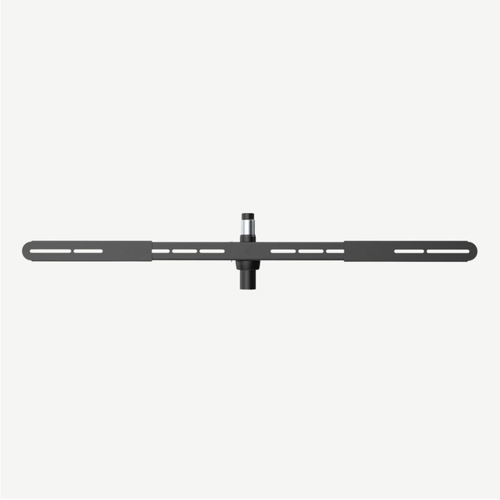 Front view of black Soundbar bracket for Mayfair TV stand - SimplyForest.com#colour_black