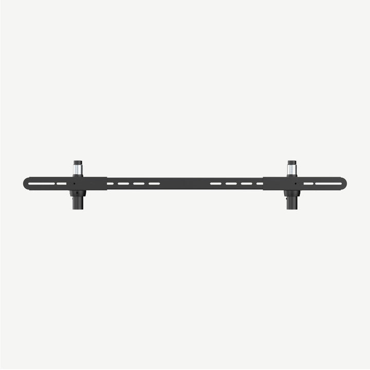 Front view of black Soundbar bracket for Vista & Kensington TV stands - SimplyForest.com