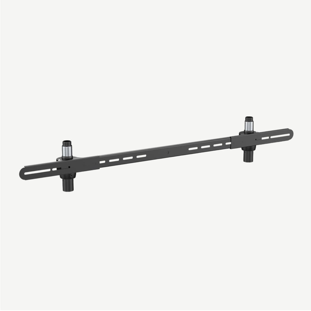 Side view of black Soundbar bracket for Vista & Kensington TV stands - SimplyForest.com