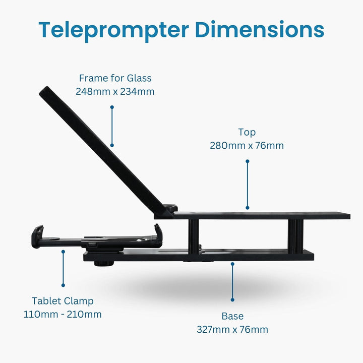 TP200 iPad Teleprompter Kit for Cameras and DSLRs, 60/40 HD Reflective Glass - Forest-AV.com