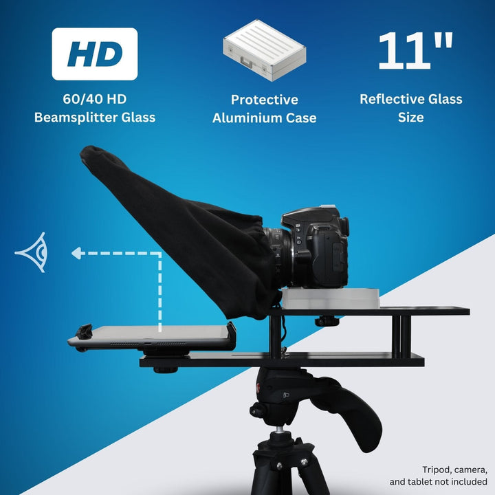 TP200 iPad Teleprompter Kit for Cameras and DSLRs, 60/40 HD Reflective Glass - Forest-AV.com