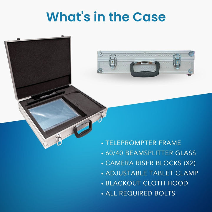 TP200 iPad Teleprompter Kit for Cameras and DSLRs, 60/40 HD Reflective Glass - Forest-AV.com