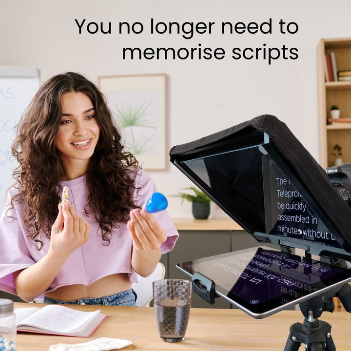 TP200 iPad Teleprompter Kit for Cameras and DSLRs, 60/40 HD Reflective Glass - Forest-AV.com