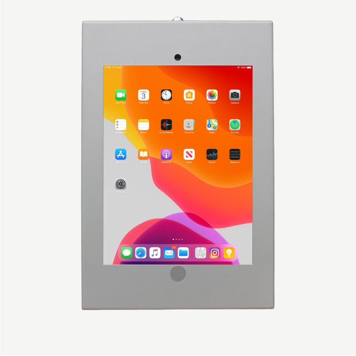 iPad 10.2" Wall Enclosure (Gen. 7, 8, 9), Security Lock, Silver