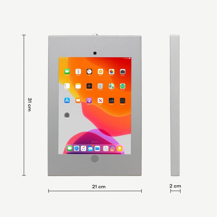 iPad 10.2" Wall Enclosure (Gen. 7, 8, 9), Security Lock, Silver